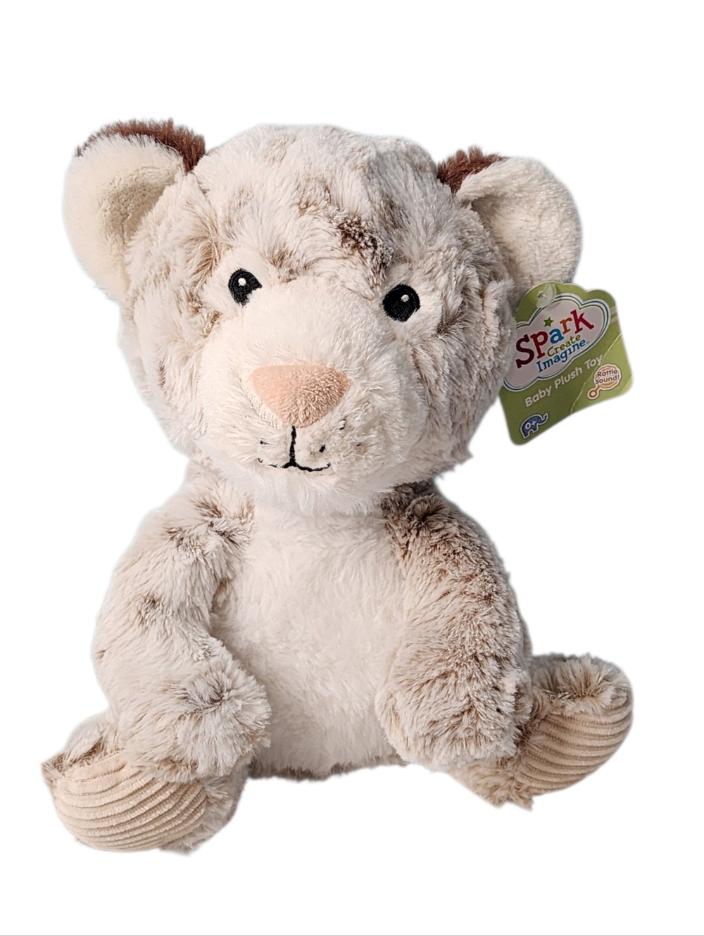 Spark Create Imagine Baby Leopard Plush With Rattle Hang Tag Stuffed Animal Toy